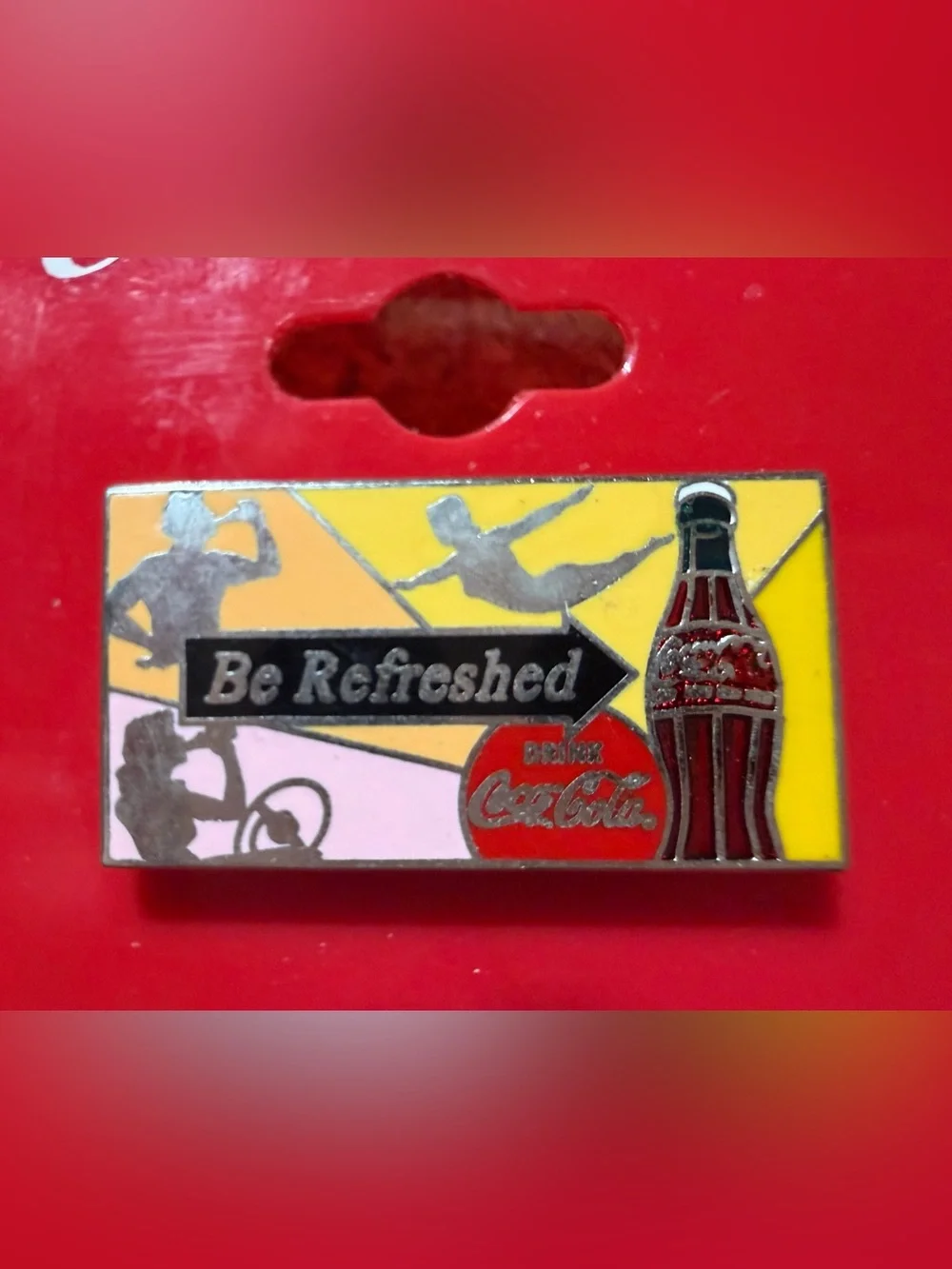 Vintage Coca-Cola Be Refreshed Coke Bottle Soda Collectible Enamel Lapel Pin